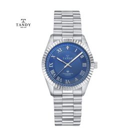 [TANDY] Fluted Bezel Diamond Couple Watch TS 303 – Elegant Design with Fluted Bezel, Real Diamond Accents, Perfect for Men & Women